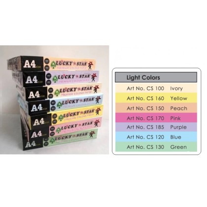 A4 Colour Paper 80GSM (450 Sheets)-Light Colour
