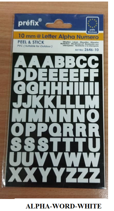 10MM LETTER ALPHA NUMERO